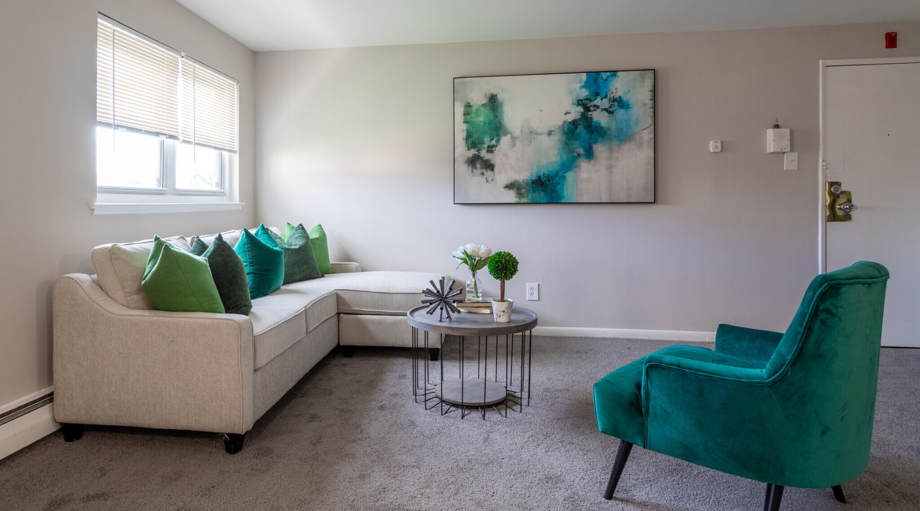 Living Room at Riverview Crossings Apartments in Bensalem, PA Living Room at Riverview Crossings Apartments in Bensalem, PA