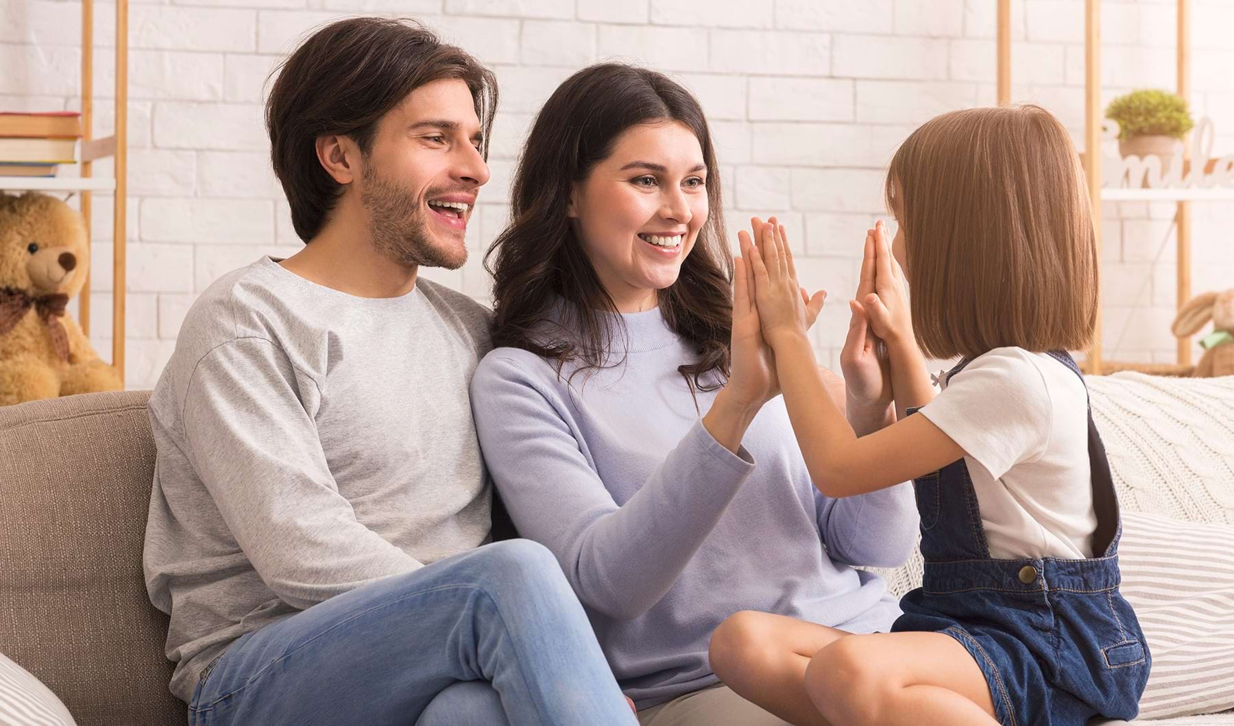 Riverview Crossings family on couch